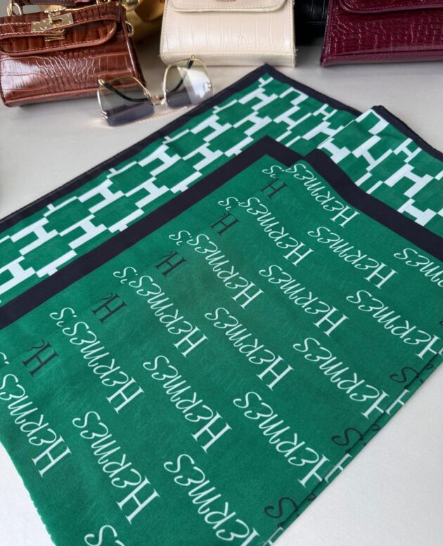 Hermes Saten İpek Eşarp 44123 - Zümrüt