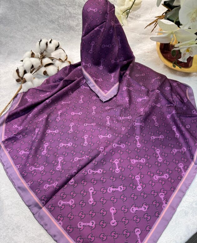 Gucci Desen Marka Eşarp - 62268 - Mor