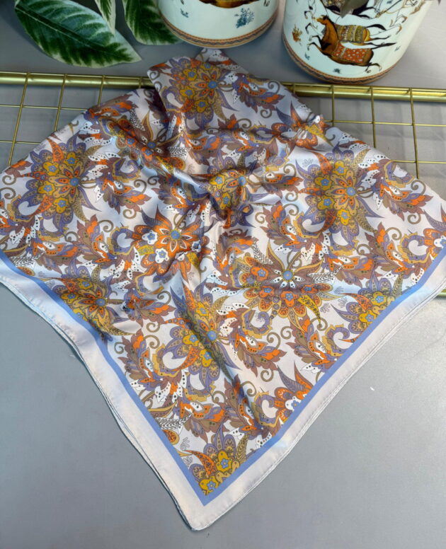 Mimoza Desen Vual İpek Eşarp-6203408-Lila