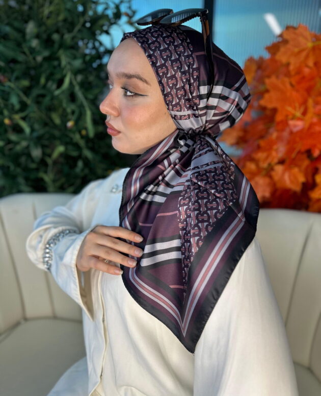 Burberry Vual İpek Eşarp-6203162-Mor