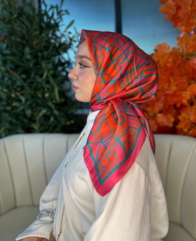 Oxxo Desen Vual İpek Eşarp -6203662-Mango