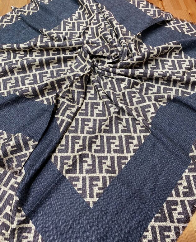 F Desen % 100 Kaşmir Eşarp - Antrasit