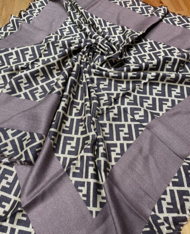 F Desen % 100 Kaşmir Eşarp - Vizon