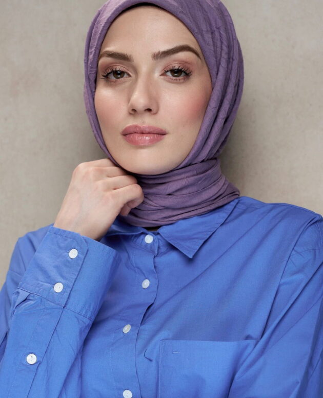 Organic Bambu Eşarp - Eflatun