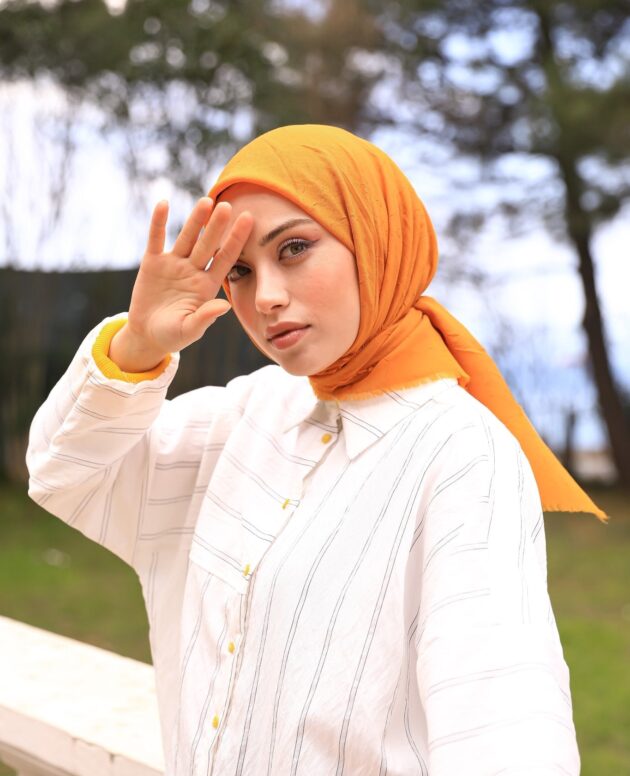 Organic Bambu Eşarp - Safran