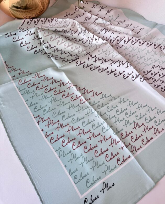 COLOR PLUS YAZILI &100 İPEK EŞARP 145631- MİNT